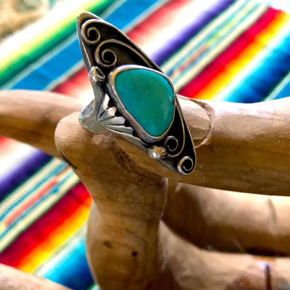 Vintage Other - Special large turquoise ring. Marked “Z“